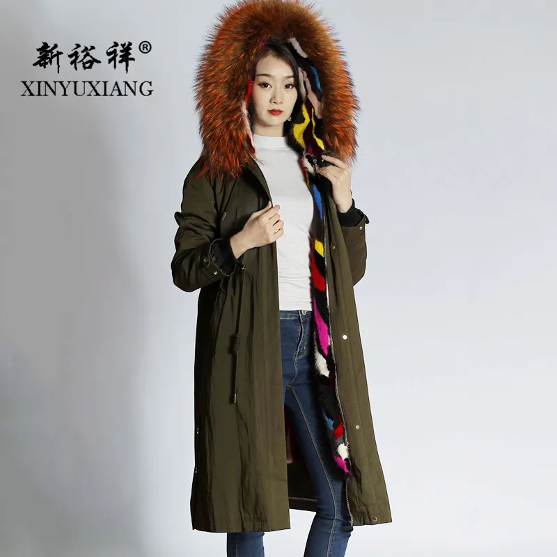 XINYUXIANG 2018 новый тонкий шнурок уличная Для женщин парки зимние Роскошные 100%