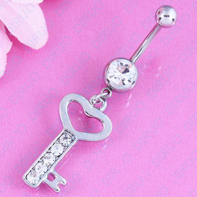 Модное кольцо для пирсинга пупка в форме сердца ювелирное изделие Nickel-free14G 316L