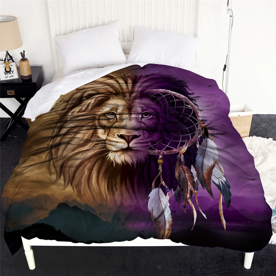 Постельные принадлежности Outlet волк Лев пододеяльник животное Ловец снов
