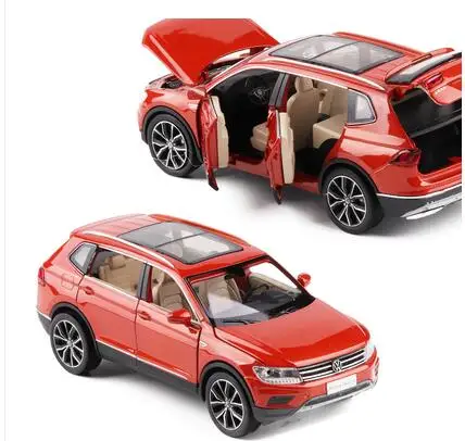 Новинка 1/32 Tiguan литая под давлением металлическая модель автомобиля SUV из сплава для детской коллекции, оригинальная коробка, рождественские подарки