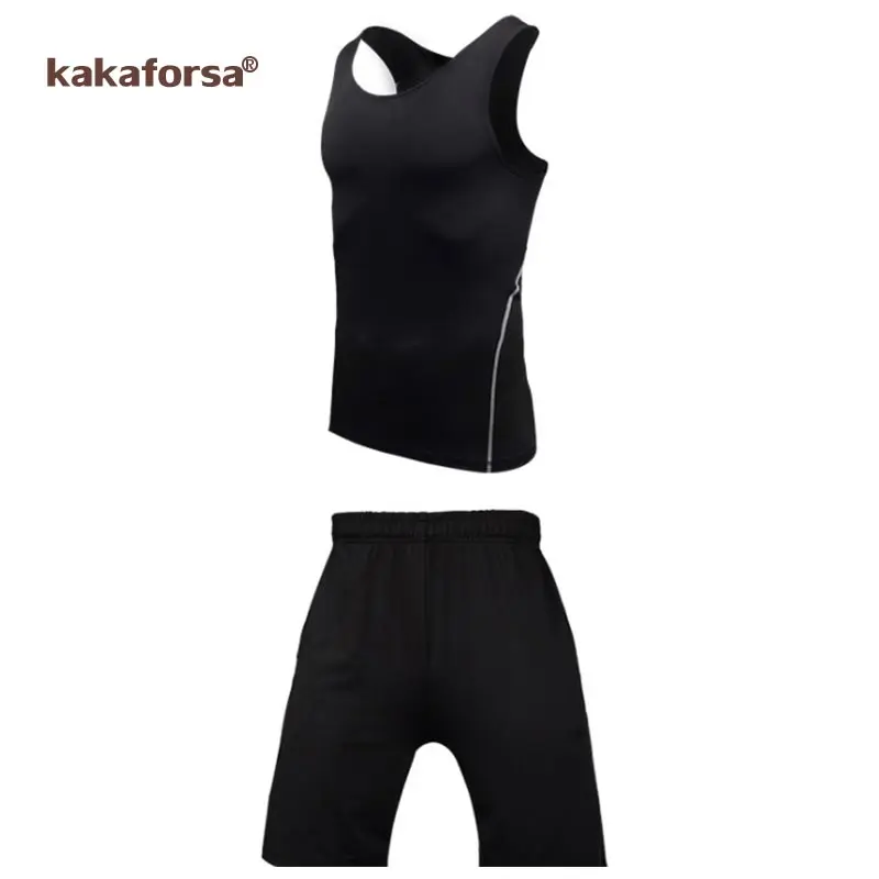 Kakaforsa Compression Men Sport Suits Quick Dry Running sets Clothes Sports Joggers Training Gym Fitness Tracksuits Running Set