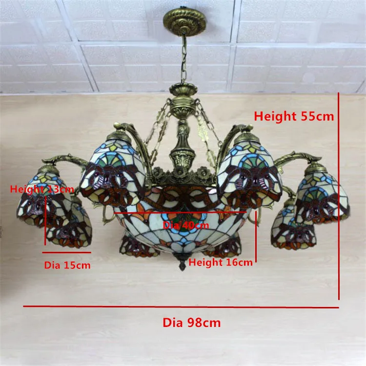 Витражные люстры FUAMT винтажные подвесные светильники в европейском стиле для