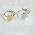 Кольца-печатки женские золотого цвета в форме монеты, из нержавеющей стали