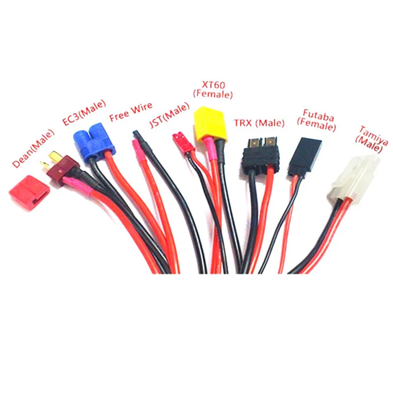 High Quality Multifunctional Charger 4.0mm Banana Adapter Connector T Tamiya XT60 EC3 JST Wire For Futaba | Игрушки и хобби