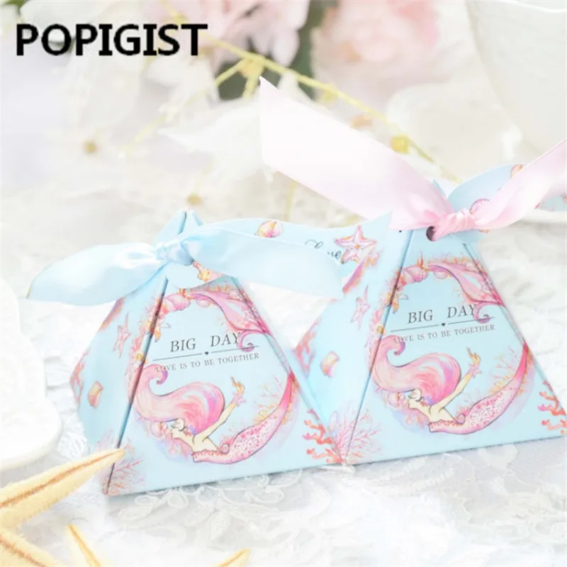 

Cartoon/Mermaid Birthday Party Decorations Candy Box Kids Mermaid BABY SHOWER Supplies Girl Birthday Favors