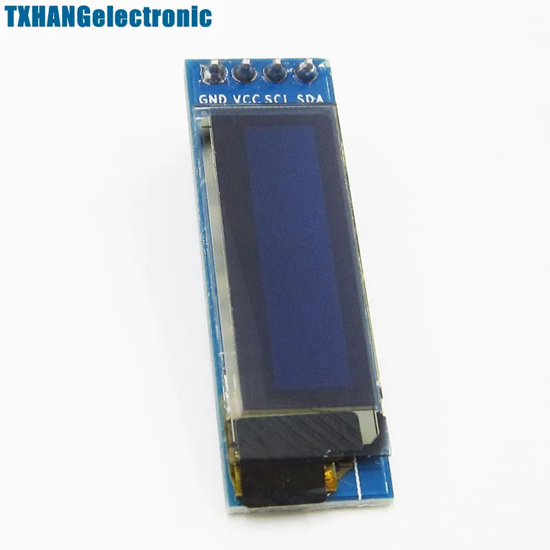 0 91 дюймов 128x32 IIC I2C синий OLED ЖК-дисплей DIY модуль SSD1306 Драйвер IC DC 3 В 5 для Arduino PIC |