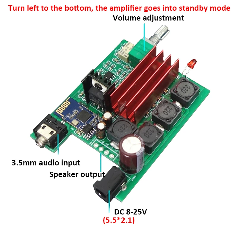 Lusya Bluetooth 5 0 усилитель аудио Плата QCC3003 50 Вт * 2 цифровой мощности канал 3 мм стерео