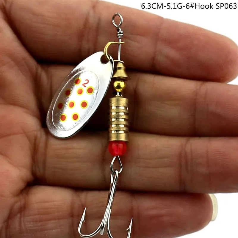 SP063 Hengjia жесткий металлические Spinnerbaits лезвие блестки прикормы Spinner ложки приманки PESCA рыболовные снасти с Крючки - Цвет: SP063