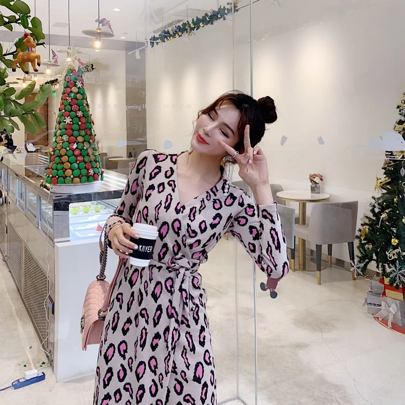 Moda feminina дизайнерское Брендовое весенне-осеннее корейское модное леопардовая