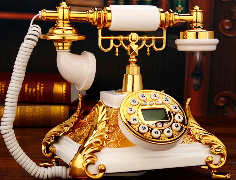 Модный телефон в американском стиле античный стационарный винтажная/синяя