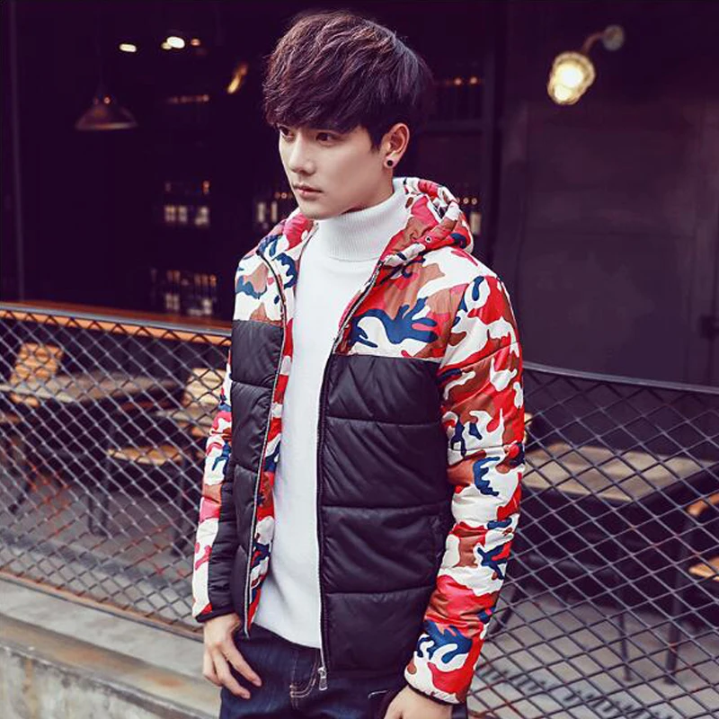 Мужские Новый 2017 зимние толстые пальто Корейская куртка Подпушка хлопка с