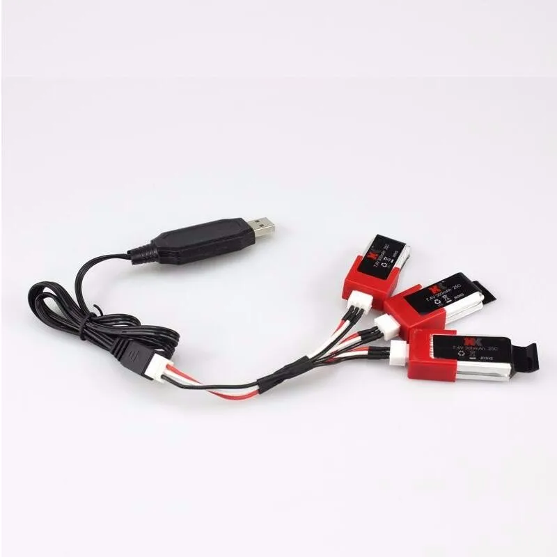 3PCS/Lot XK K120 RC Helicopter Spare Parts 3pcs Battery + 1 Charging Cable |
