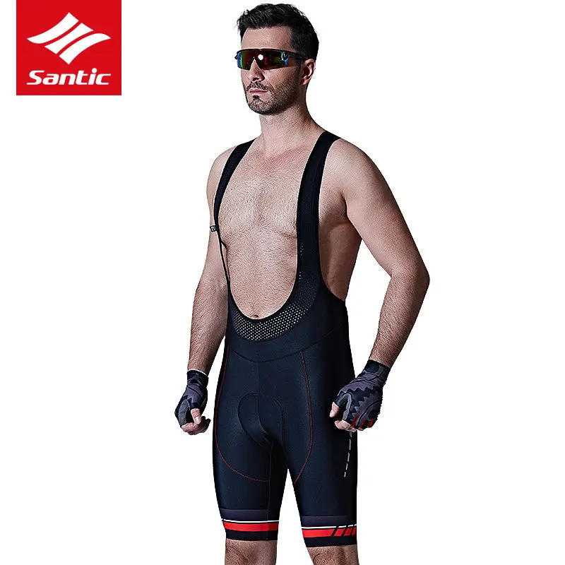 

Santic Cycling Bib Shorts 4D Padded Breathable Quick Dry Mesh MTB Shorts Mountain Road Bicycle Bike Bib Shorts Bermuda Ciclismo