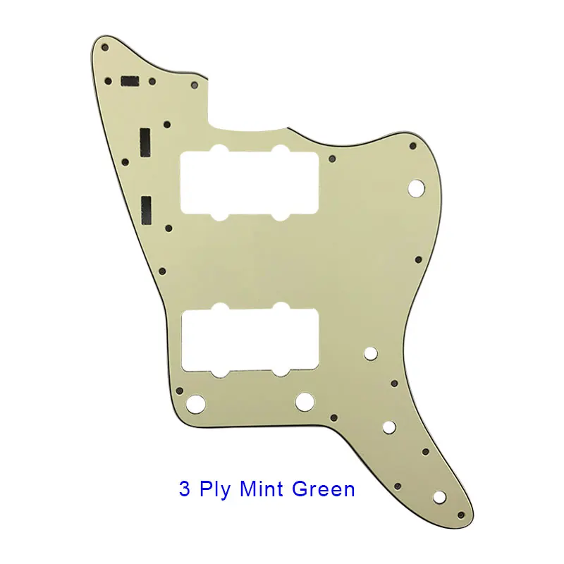 Pleroo аксессуары для гитары pickguards костюм для fender US Jazzmaster гитара 13 отверстий царапина пластина лучшее качество для замены - Цвет: 3 ply Mint green