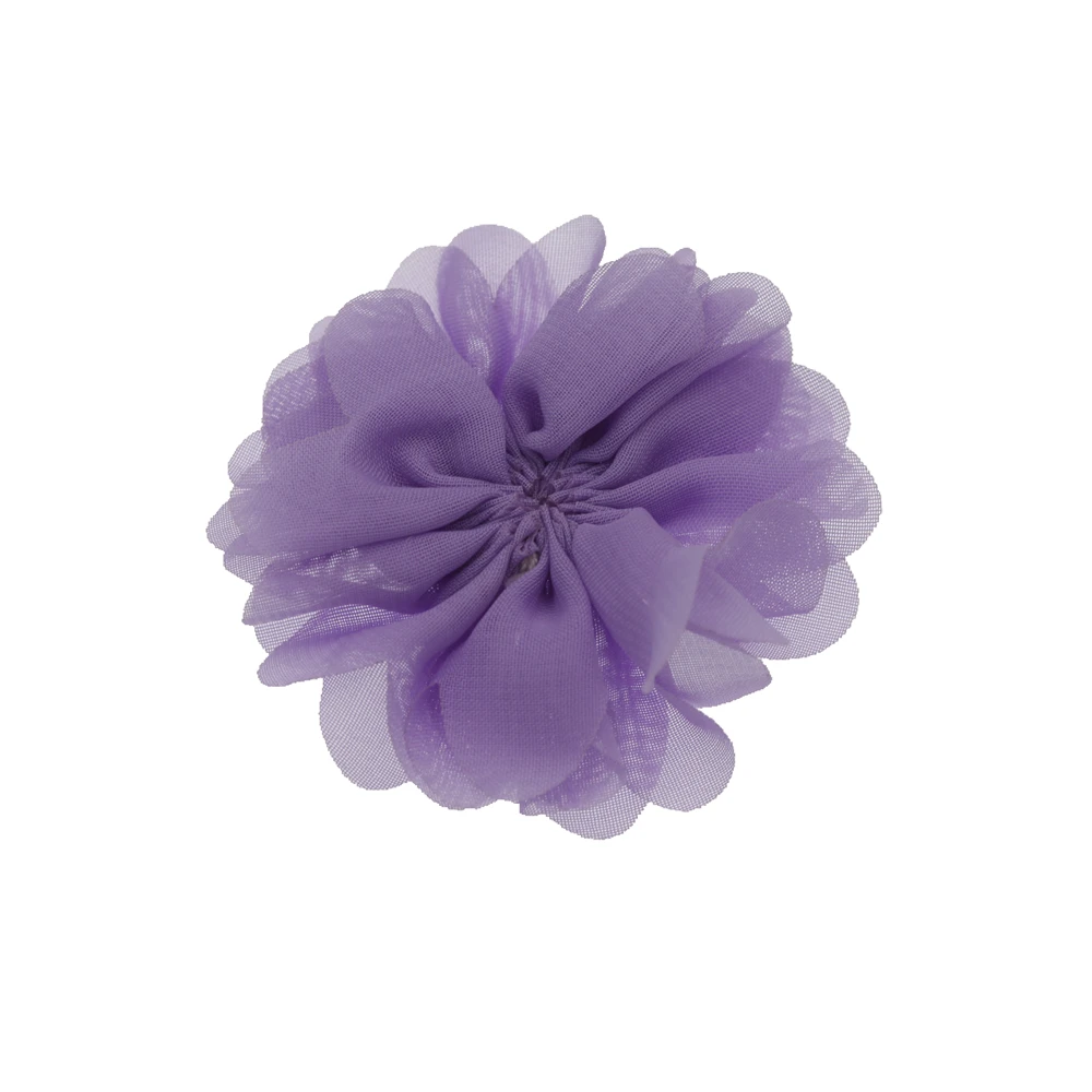 lavender Мини DIY цветы Детский бутик 2,8 ''Шифоновый Цветок без зажимов Рождественские Свадебные аксессуары для волос для девочек 18 шт./лот - Цвет: lavender