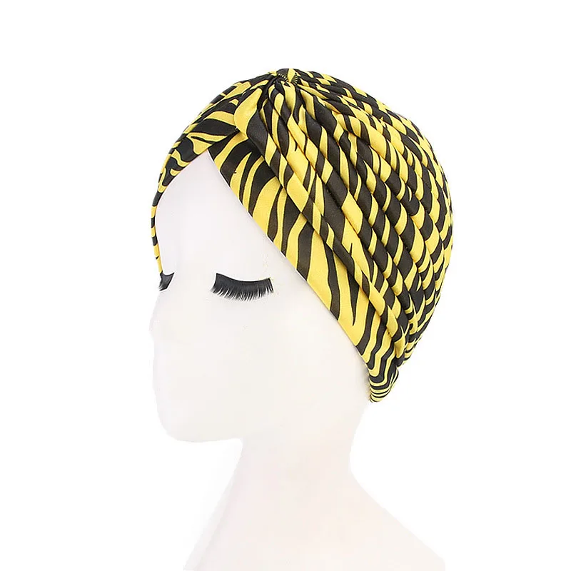 Women Twist Print Turban Headband Bandanas Headwear Stretchy Mujer Chemo Hair Warp Beanie Headcover Hijab | Тематическая одежда и