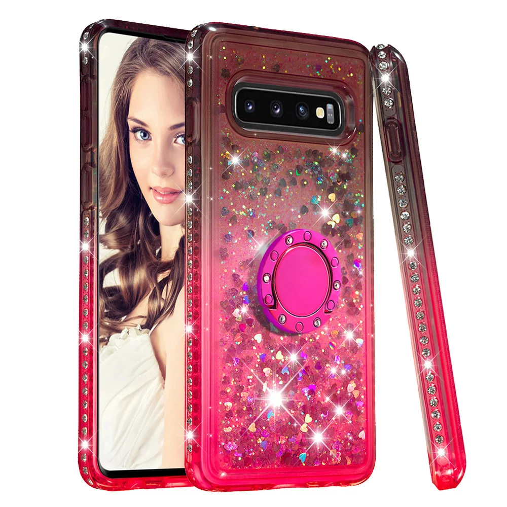 Новое кольцо Пряжка зыбучий песок силиконовый плотный чехол для samsung Galaxy S10
