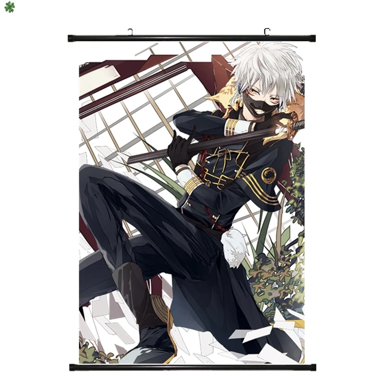 Японское аниме Touken Ranbu онлайн Mikazuki Munechika& kogitsunemaru домашний Декор настенный свиток плакат декоративная картина