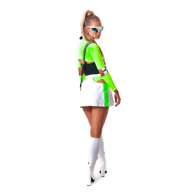 Женская футболка с рукавом в стиле пэчворк укороченный топ неоновыми желтыми