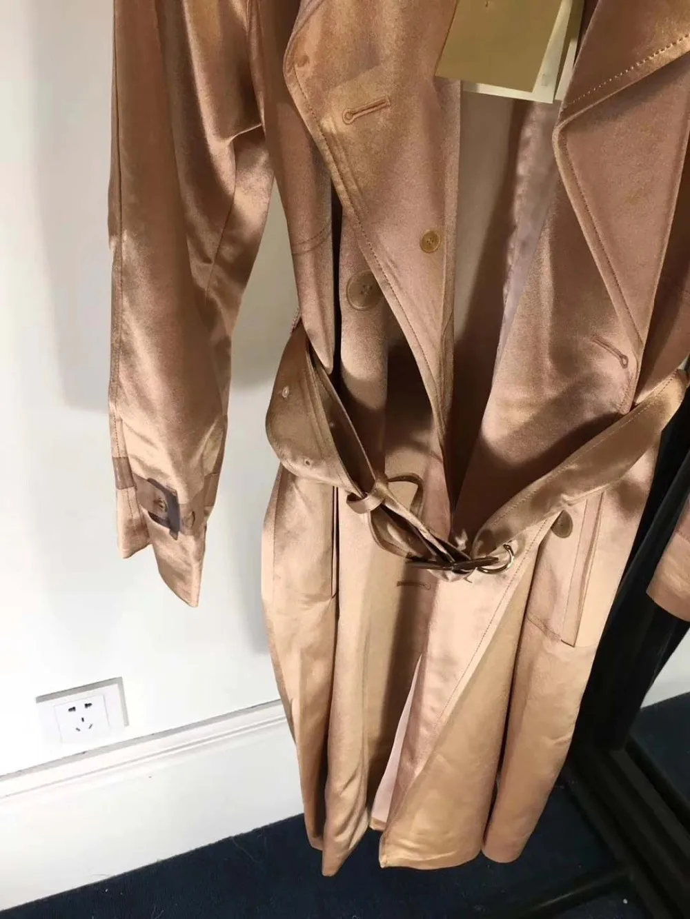 Abrigo mujer модное женское пальто весеннее длинное кружевное пальто женское vadim высококачественное сатиновое sobretudo feminino ветровка