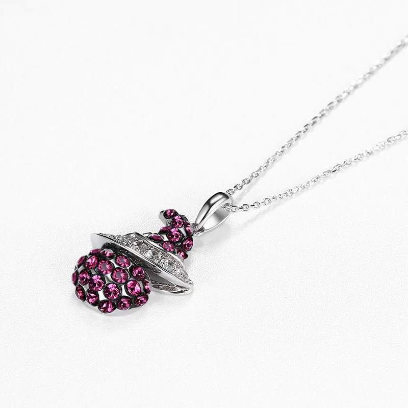 Личное ожерелье кристаллами от Swarovski сказки ведьмы Подвески 3 цвета со стразами 925