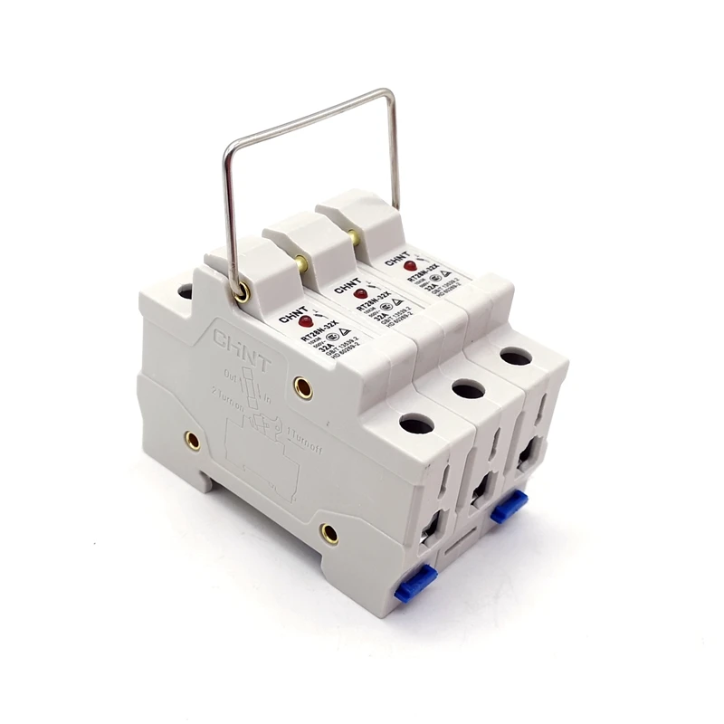 CHINT RT28N-32X 3 полюса DIN рейку держатель предохранителя основа с индикатором света 3 P для 10x38 мм Предохранитель