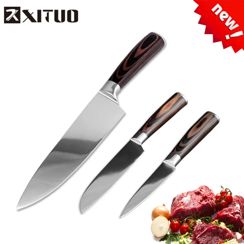 XITUO профессиональные ножи шеф-повара японский Santoku нарезанный лосось суши из нержавеющей стали нож Кливер мясо кухонные инструменты для приготовления пищи