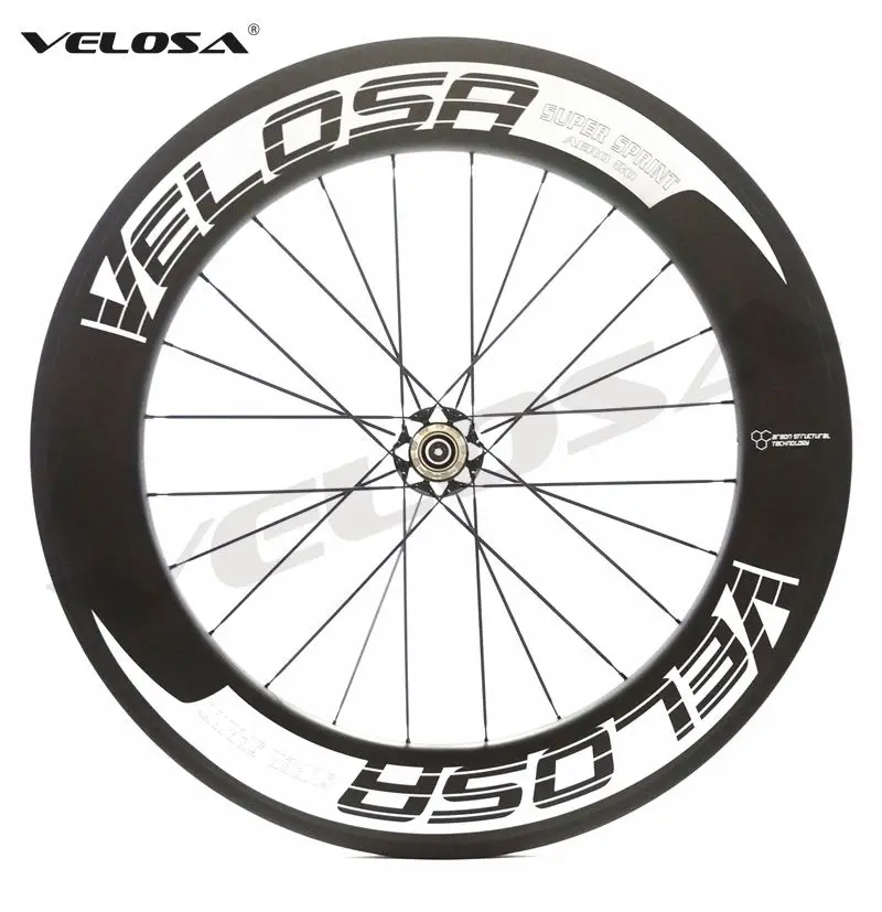 Velosa Sprint 80 велосипедные карбоновые колеса 88 мм клинчерные/Трубчатые 700C дорожные 2:1