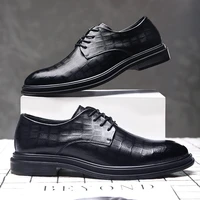 fashion men business shoes brand man brogue shoes men casual shoes black footwear ka1665