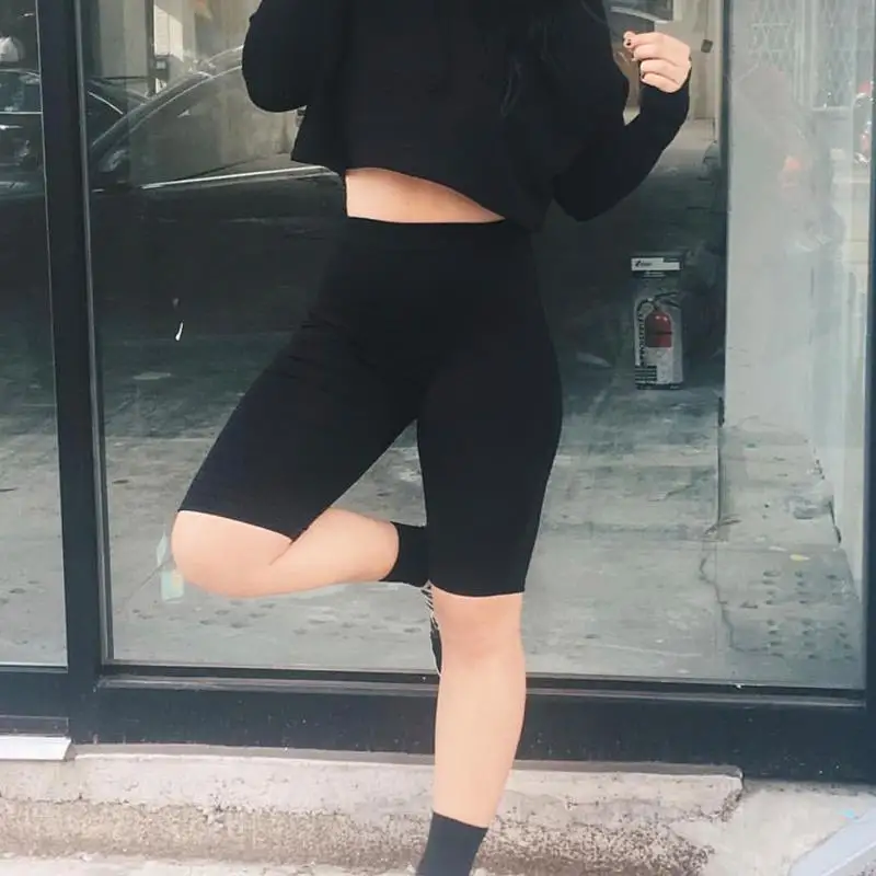 2019 летние винтажные хлопковые байкерские шорты с высокой талией корейские