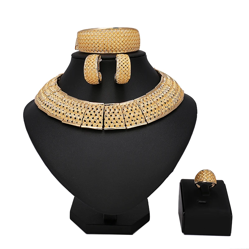 Новинка модные женские свадебные ювелирные украшения из дубая золотого цвета с