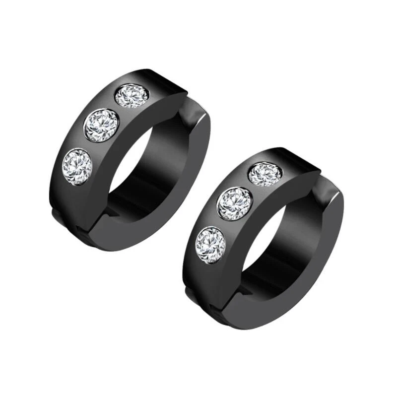 Black Color 2 шт клипсы для ушей, не пирсинг, Серьги с драгоценными камнями, Поддельные кольца Huggies, серьги для мужчин, Wu, мужские серьги для пирсинга, ювелирные изделия - Окраска металла: Black Color