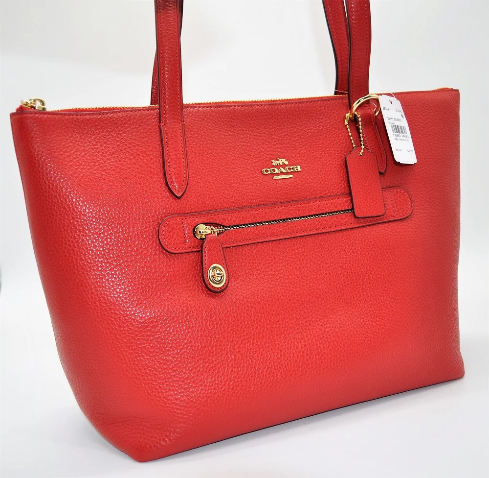 COACH Taylor Tote из кожи с галькой(яшма/золото) роскошные сумки для женщин дизайнерские сумки от Coach