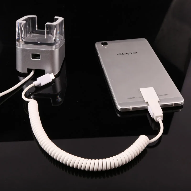 Cell Phone Charge Stand Mobile Phone Retail Display Holder with Type C Micro USB 5S Charge Cable Smart phone charger No alarm