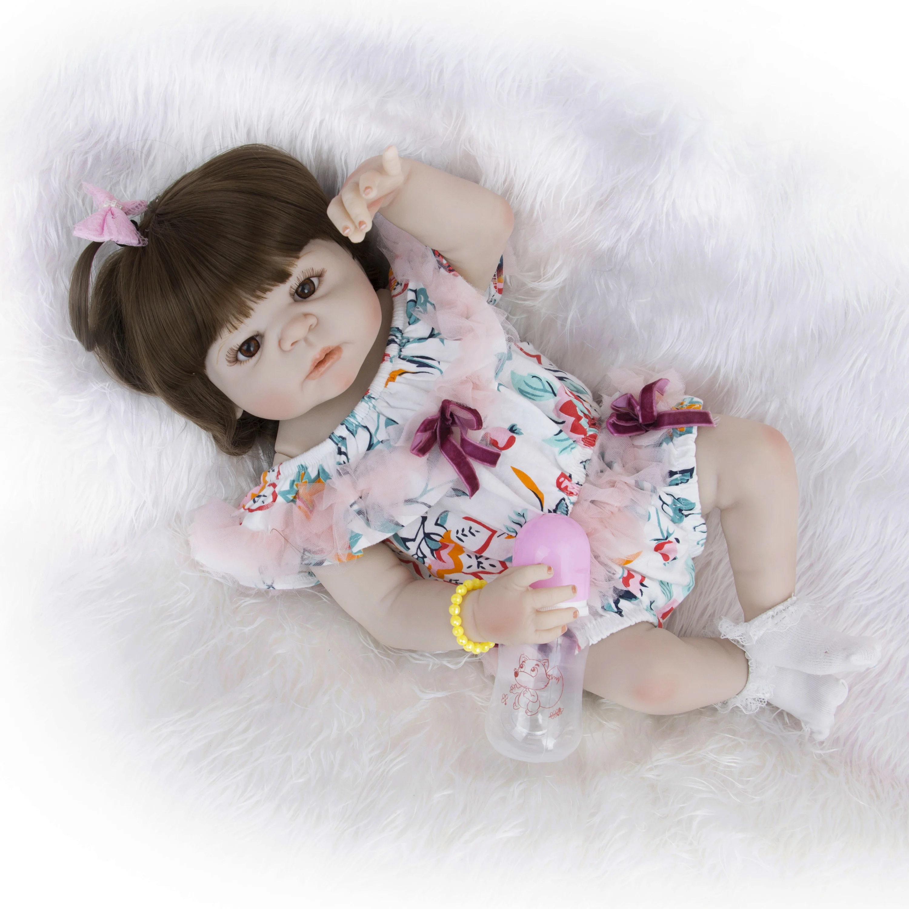 KEIUMI 23'' Handmade Silicone Full Body Reborn Baby Doll Realistic Princess Girl Kids Birthday Gifts Curved Hair | Игрушки и