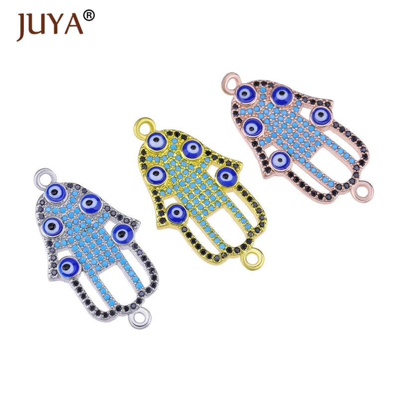 Jewelry Making Supplies Blue Evil Eyes Hamsa Fatima Hand Pendant Religious Vintage DIY Jewellery Findings Accessories Connector | Украшения