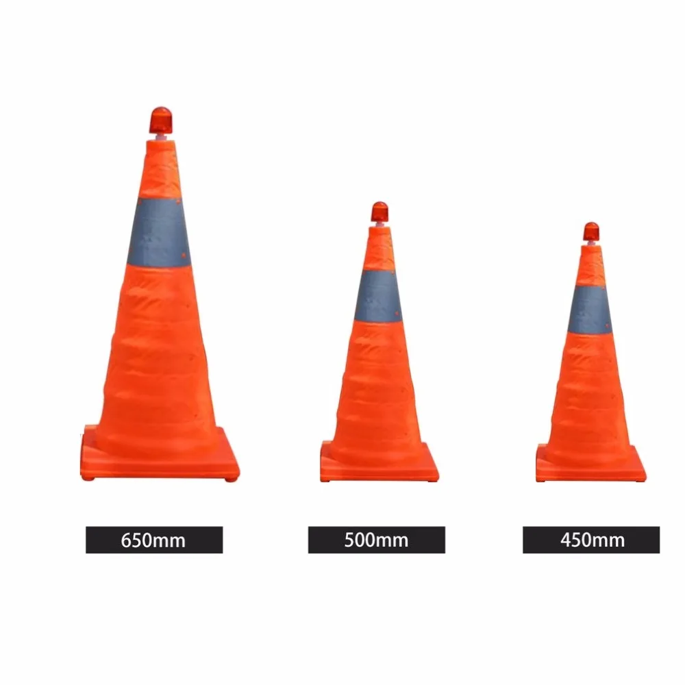 Telescopic Folding Road Cone Barricades Warning Sign Reflective Oxford Traffic Cone Traffic Facilities For Road Safety 500mm