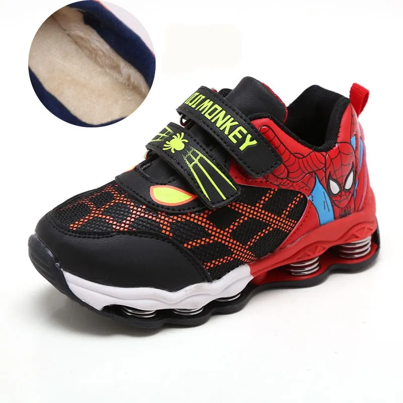 Новая весенне-Осенняя детская обувь Spiderman большие хлопковые спортивные