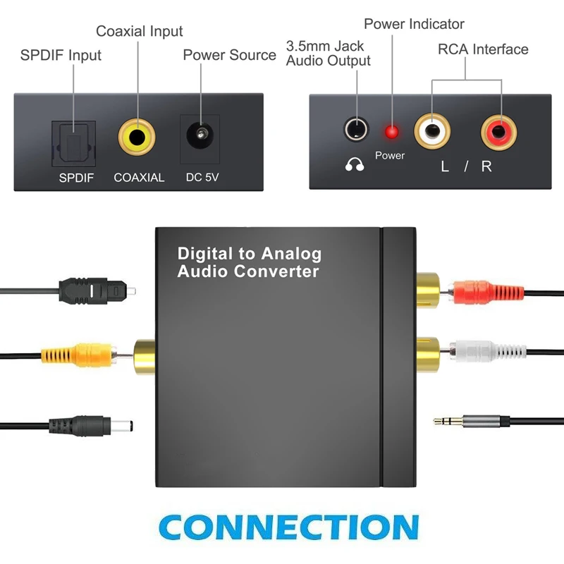 Новый HDMI Цифровой оптический коаксиальный аналоговые RCA аудио конвертер с 3 5 мм