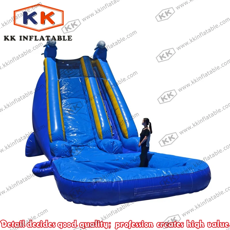 Коммерческая Аренда надувная водная горка для взрослых с бассейном|inflatable water