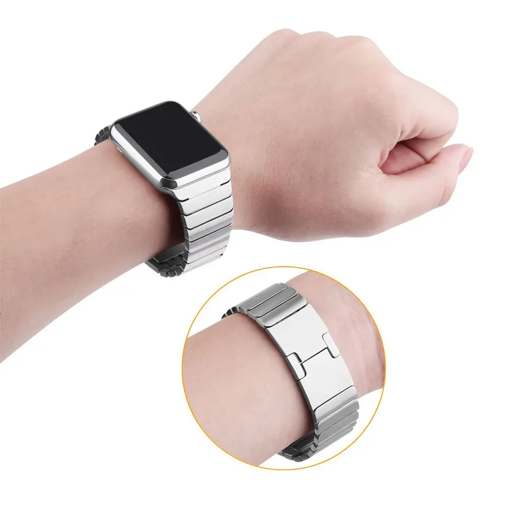 Модные наручные часы для apple watch series 5 4 3 2 1 ремешок из нержавеющей стали для iwatch edition 38 4 42 44 мм браслет