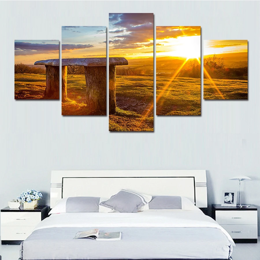 5 шт. хит продаж современный Солнечный пейзаж настенная живопись украшение для