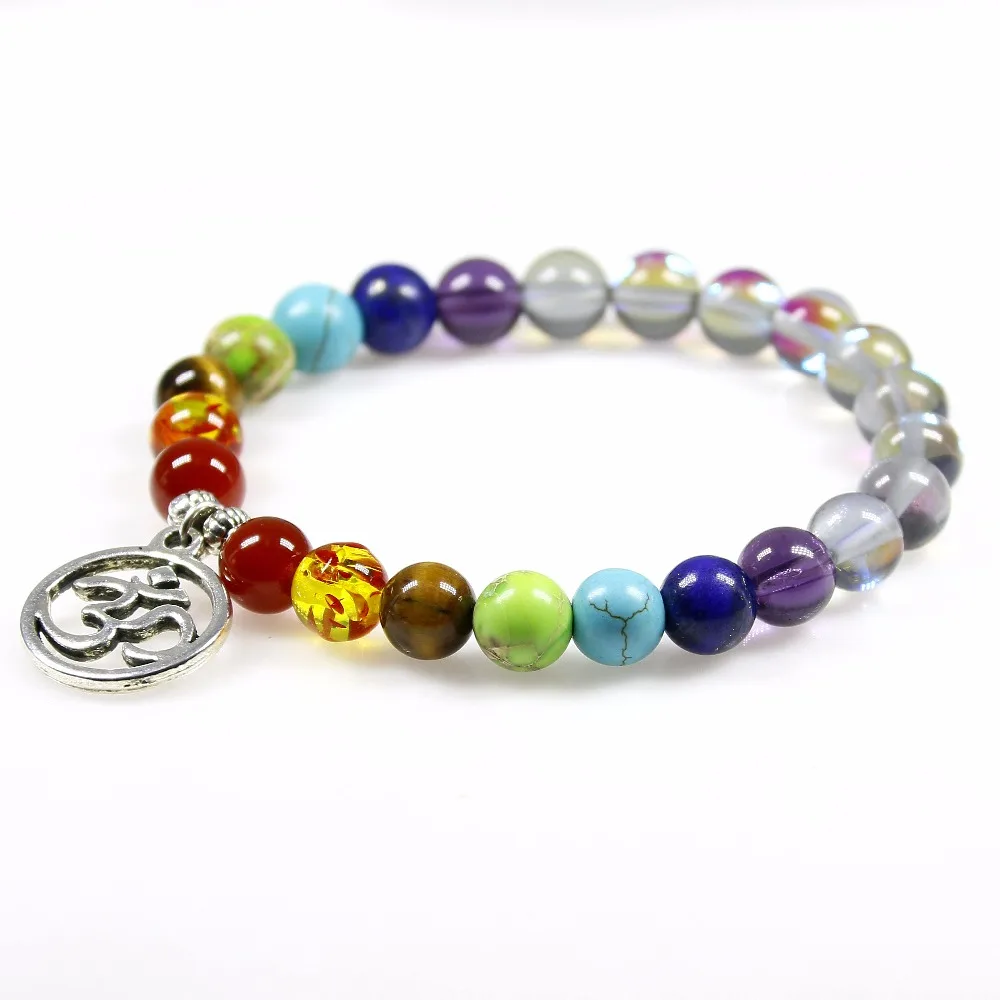 Браслет с бусинами для женщин 8 мм серый флэш камень браслет из бусин йога Кулон