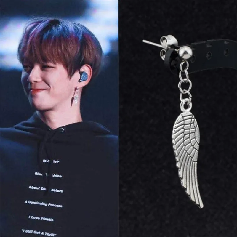 KPOP DNA корейский V панк Bangtan Boys альбом JIMIN angel Wings серьги гвоздики в виде крыльев