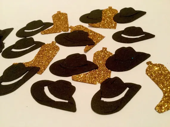 

Cowboy western Hat, Boots,Glitter Confettis Table Scatter baby bridal shower bachelorette engagement party decorations