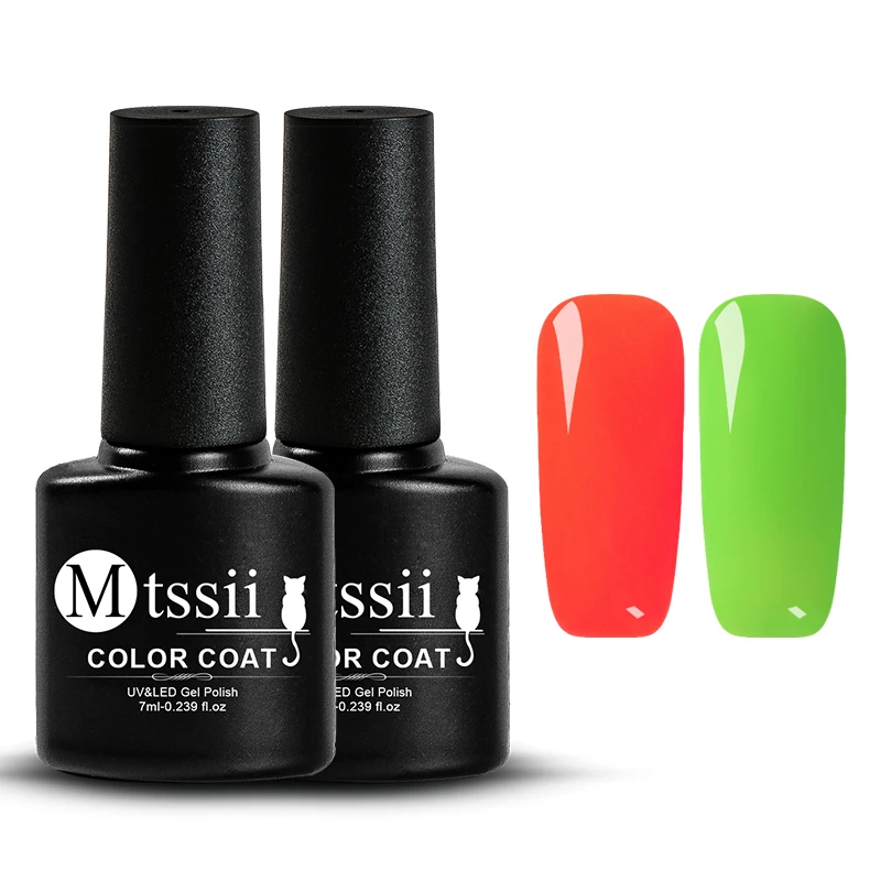 Mtssii 2Bottle/Set UV Gel Polish led Paint Lacquer Soak Off LED Long Lasting Pure Colors Design Nail Varnish | Красота и здоровье