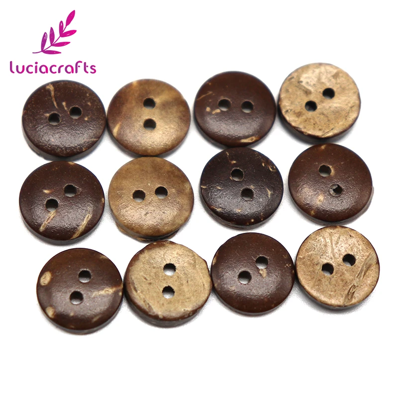 Lucia crafts 24 шт. 2 отверстия коричневая Кокосовая Скорлупа швейные кнопки сделай сам
