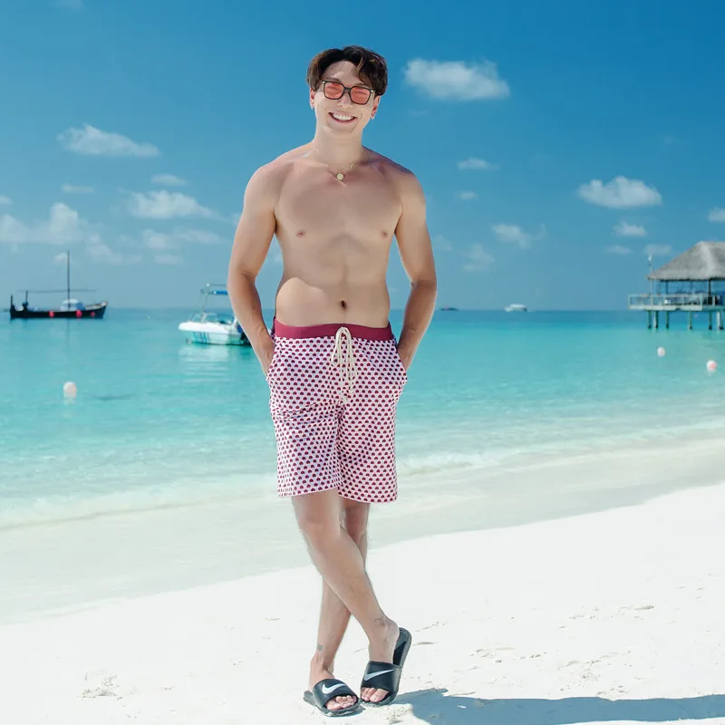 man pants pink Lover купальники для пар, женские маленькие бикини с бюстгалтером, комплекты одинаковой одежды для семьи, женский купальник из трех предметов, мужские пляжные шорты - Цвет: man pants pink