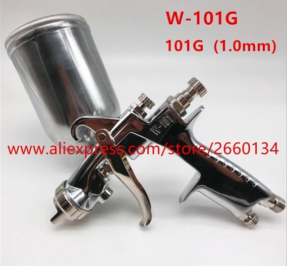 101G Metal cup Обувь персонажа Яйя W-101 пистолет-распылитель w101 HVLP ручной краски пистолет тяжести Тип 0,8/1,0/1,3/1,5/1,8 мм 134 г 400 мл мебель покрытия автомобиля ING - Цвет: 101G Metal cup