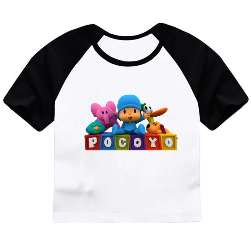 ZSIIBO/новая футболка для мальчиков с 3D забавным рисунком Pocoyo одежда футболки